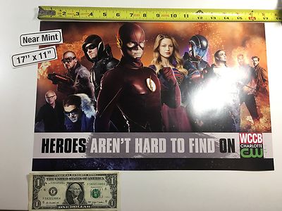 Flash Arrow Supergirl Legends of Tomorrow CW 17'' x 11'' Poster Heroes Con 2016 DC