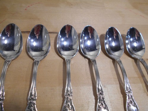 6 Rogers 1910 ORANGE BLOSSOM Pattern Silverplate Teaspoons UNUSED 8064 - Picture 3 of 3