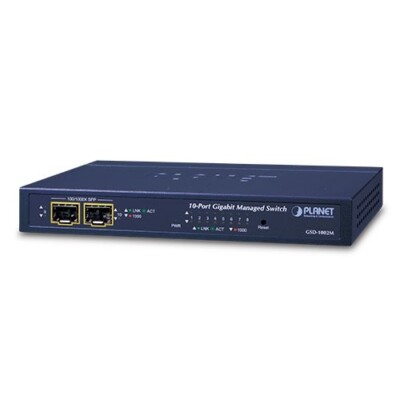 Planet GSD-1002M 8-Port  1000Mbps + 2-Port 100/1000X SFP Managed Desktop Switch