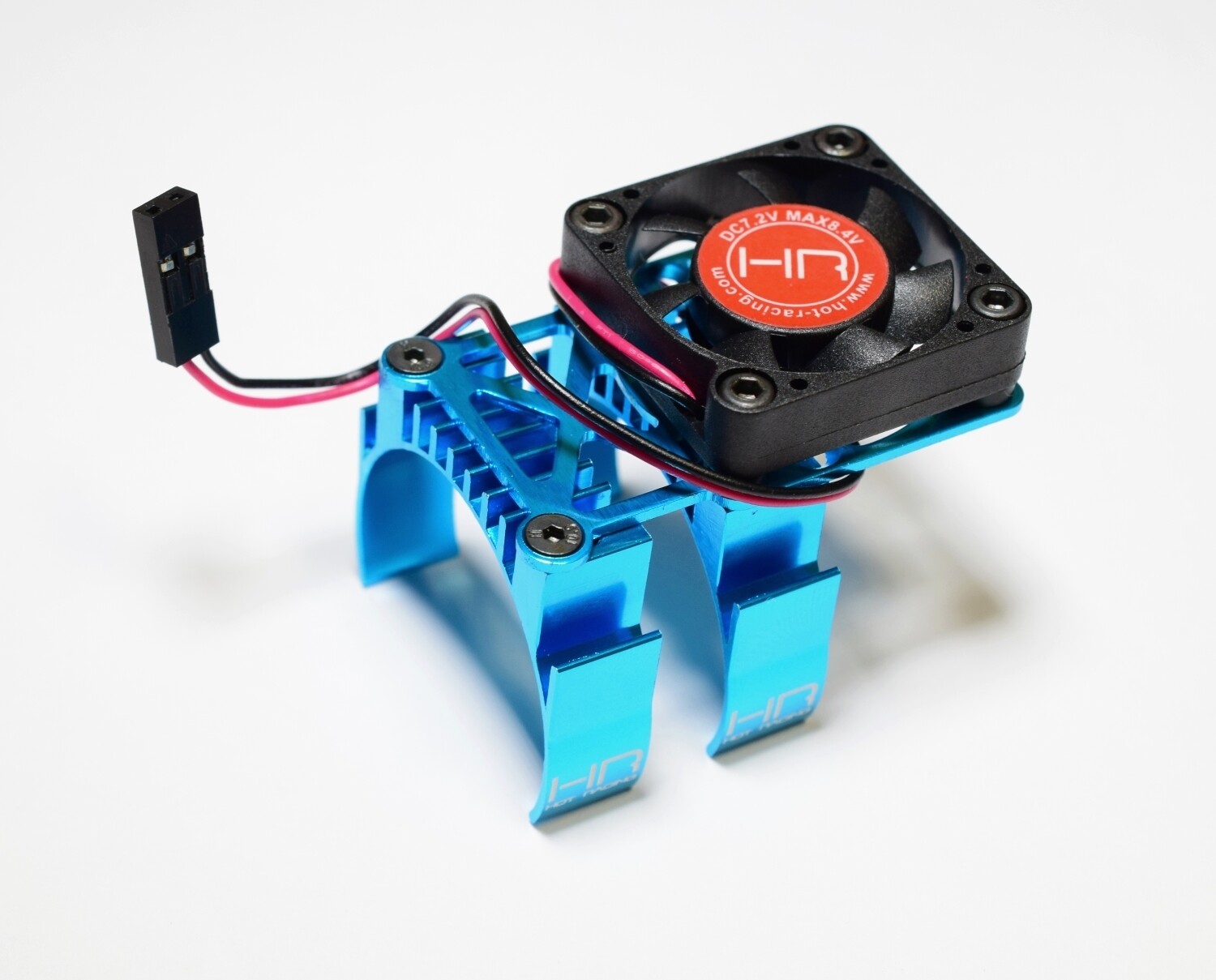 MH550TE16 Clip-On Two-Piece Motor Heat Sink W/ Fan (Tamiya Blue) Hot Racing