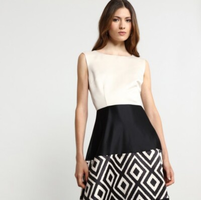 Abito stampato bianco e nero Rinascimento