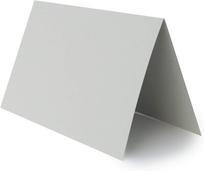 #Paper24Plus-25 St.- Tischkarten blanko Platzkarten, Hell Grau - 6 x 10 cm-300g