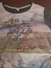 LA-Shirt von Esprit bunt, mit Pferdedruck, Gr. 152/158
