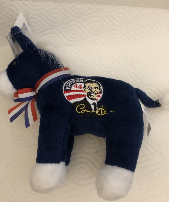 OBAMA 2009 INAUGURATION 44th PRES DONKEY TOY BARACK DEMOCRAT COLLECTIBLE PLUSH