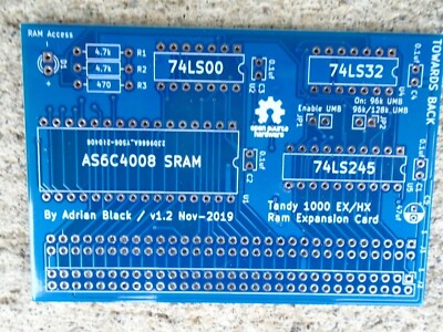 *NEW* 1x Tandy 1000 EX/HX 512KB SRAM EXPANSION BOARD PCB ONLY