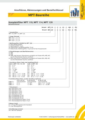 MF 100 3 A10 H B P01 MP Filtri Tankeinbau Rücklauffilter return filter MF 100 3 A10 H B P01 MP Filtri Tankeinbau Rücklauffilter return filter