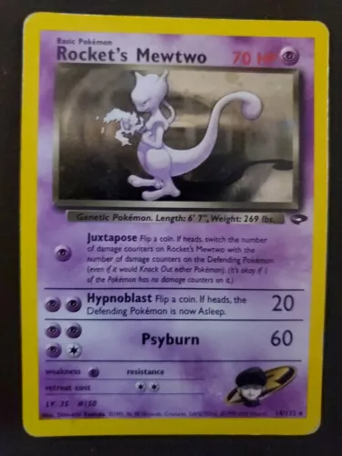 2000 Pokemon Gym Challenge ROCKET'S MEWTWO Holo 14/132 NM