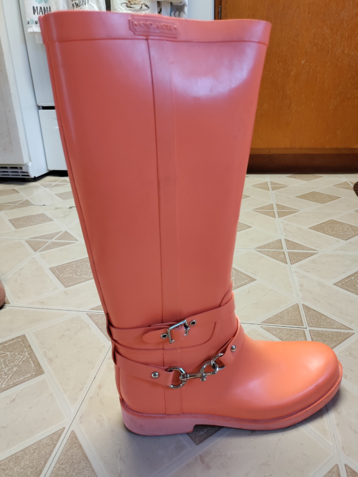 Coach Lori Shiny Rubber Wellies Rain 