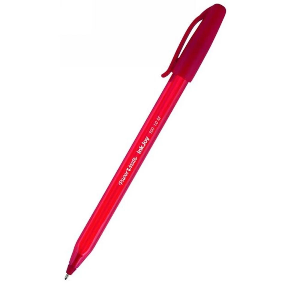 4 x Paper Mate InkJoy Ballpoint Pen, Medium Nib, Red Ink