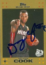 Daequan Cook autographed basketball card (Miami Heat) 2007 Topps #131