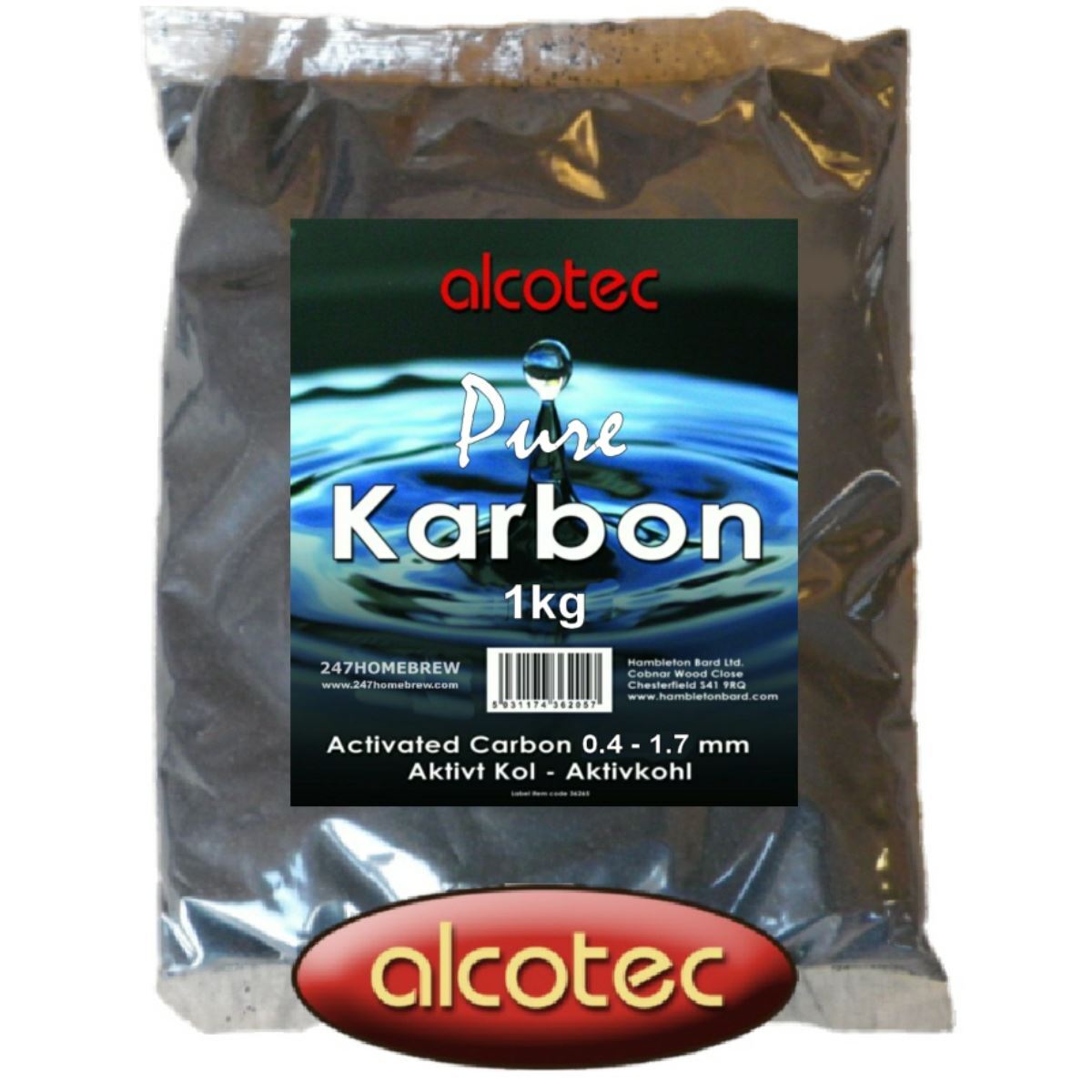 Alcotec Pure Karbon Activated Carbon 1kg for Purify Spirit, Water & Distilling