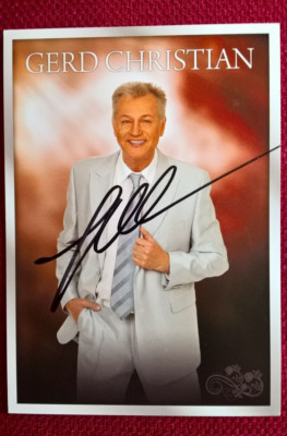 Original-Autogramm von Gerd Christian, Farbbild-Karte, Postkartengröße
