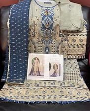 Pakistani Brand Tawakkal Cotton Embroided Shalwar Kameez- Size 19 38 Chest 