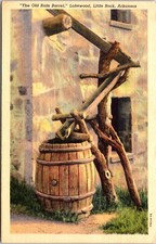 Postcard Old Rain Barrel Lakewood Little Rock Arkansas D57
