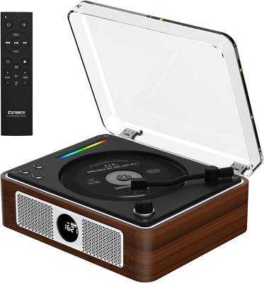 Portable Retro CD Player with Bluetooth, Dual Speakers & Remote Control