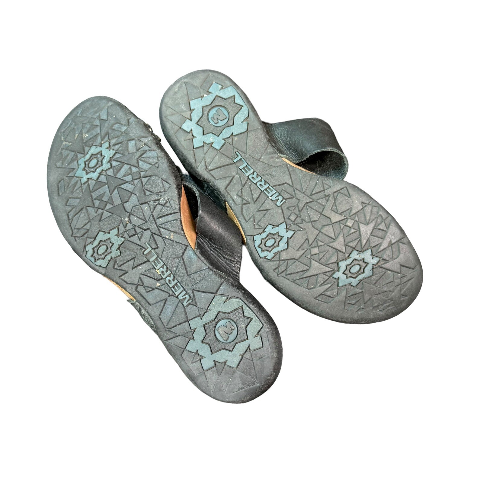 Sandali con perizoma Merrell ambra nera cinturino in pelle infradito taglia 7