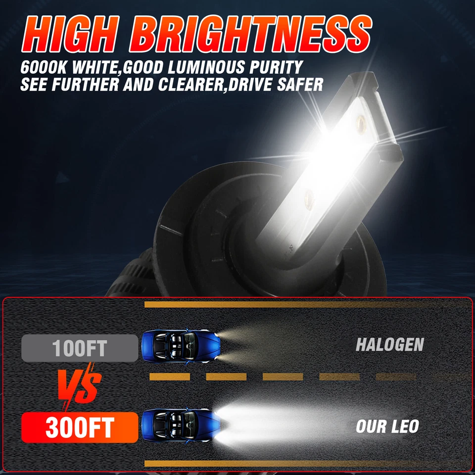 For Jaguar XF 09-2011 - 6000K LED Headlight Combo High Low Beam 4x Bulbs Kit - Image 4 of 4