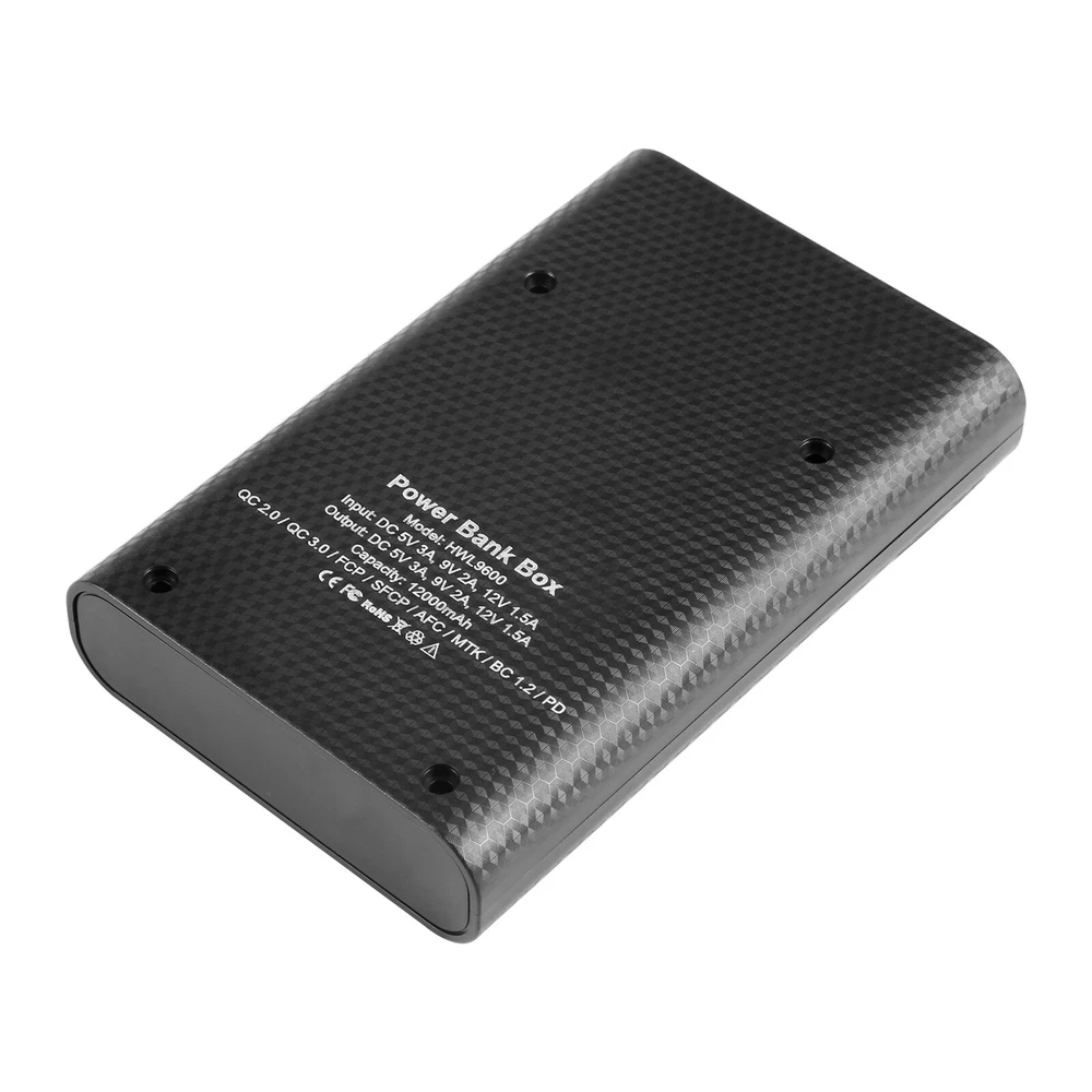 Power Bank Battery Shell Case for 18650 4 slots DIY Detachable USB Charging Box