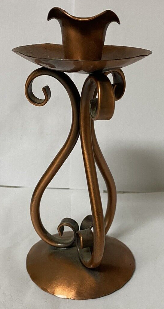 Vintage Gregorian Solid Copper Candle Holder 6"  USA Made