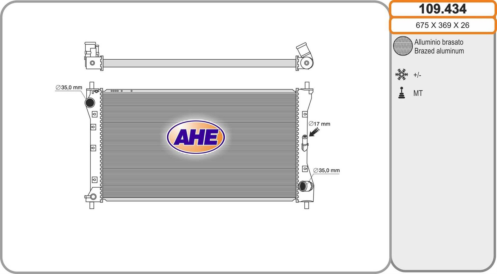 Radiateur haut de gamme en alu pour Fiat Sedici et Suzuki SX4 2.0 DDis