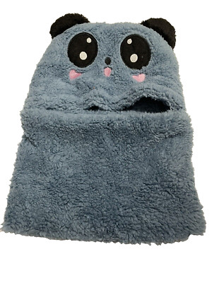 Boys Girls Children Bear Fleece Winter Snow Hat  Cap Face Neck Warmer Blue