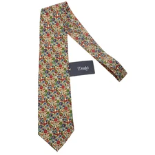 Drake's NWT Neck Tie in Yellow / Multicolor Mini Floral Print 100% Silk