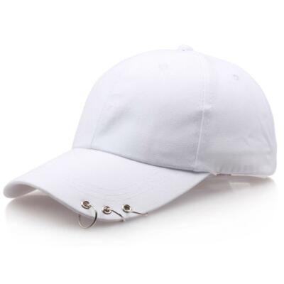 Baseballkappe Herren Damen verstellbar Freizeit Druckknopflasche Mode weiß