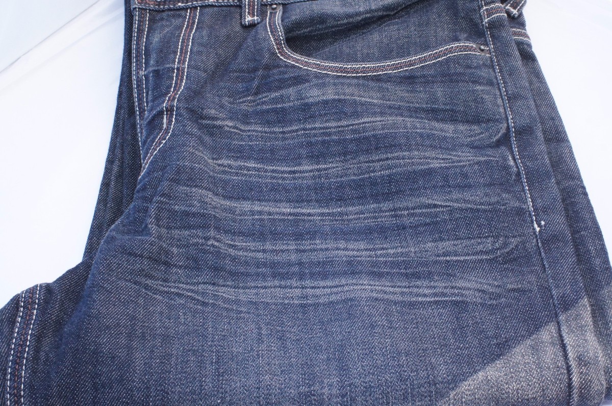 New Rogal Men's Jeans Pants Size 36 Blue Zip Fly 5 Pocket Relaxed