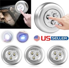 4PCS 3 LED Touch Push On/Off Light Self-Stick On Click Battery Operated Light US