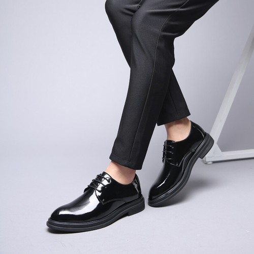 black shiny work shoes