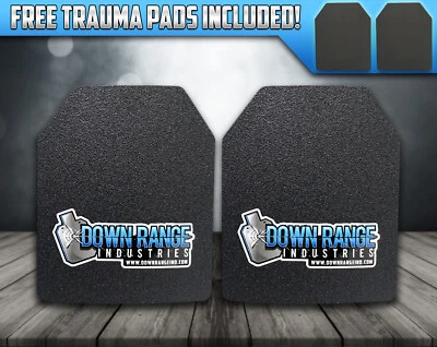 DOWN RANGE INDUSTRIES Body Armor AR500 Level 3 Set Of Plates Curved 11x14