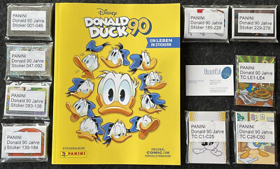 PANINI 90 Jahre Donald Duck (2024) Sammelalbum inkl. 276 Sticker/54 Trading Card