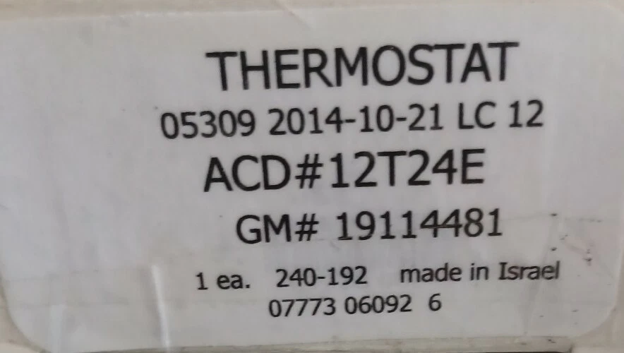 Engine Coolant Thermostat ACDelco 12T24E - Image 2 of 2