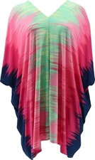 Attitudes Renee Como Jersey Printed Caftan-Midnight Sunrise-Petite M/L-A398202