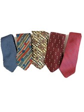 Lot of 4 100 Silk Men's Print Ties Jones NY, Geoffrey Beene, more
