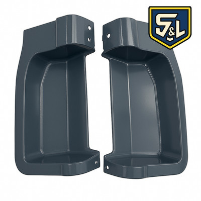 2023+ OEM Ford Super Duty Bed Step Trim Panels   Azure Grey (G4) Custom Painted