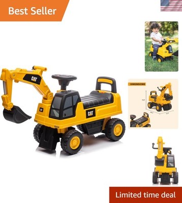 Children s Excavator Ride-On Car with Under-Seat Storage   For Active Toddlers