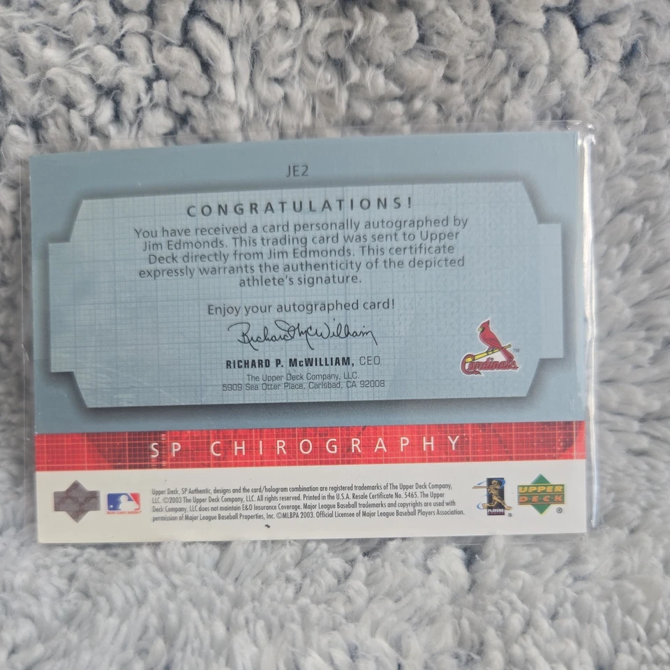 Auténtico Je2 Jim Edmonds 2003 SP 285/350 automático Foto 2 de 2