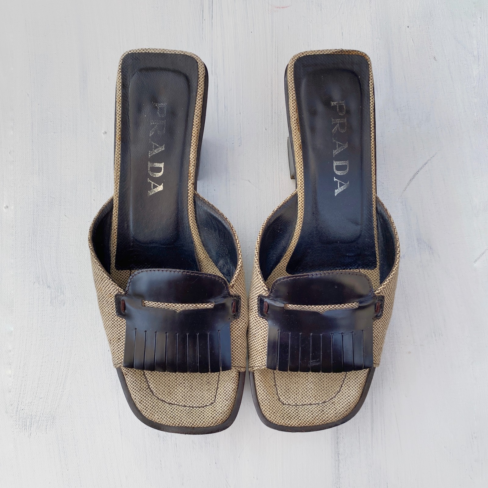 Iconic Vintage Prada S/S 1999 Split Sole Mules EUR 36.5 RARE prada shoes/loafers image 2