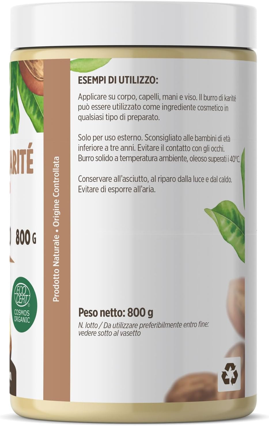 Materia Prima Burro di Karité Biologico 800g - Non Raffinato 100% V - 3