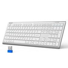 TeckNet Wireless Slim Keyboard TK-KB005 Portable Black Silver QWERTY English