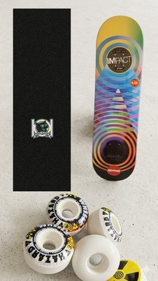 Almost Skateboards 8.25 Rings Impact  X Griptape 101  X 53mm WHEELS Hazard
