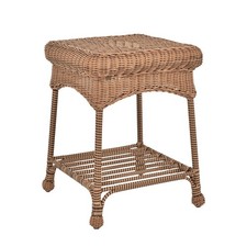 Outdoor Honey Wicker End Table