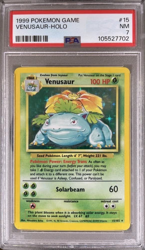 PSA 7 Venusaur Unlimited Base Set 1999 Pokemon Card 15/102 Vintage