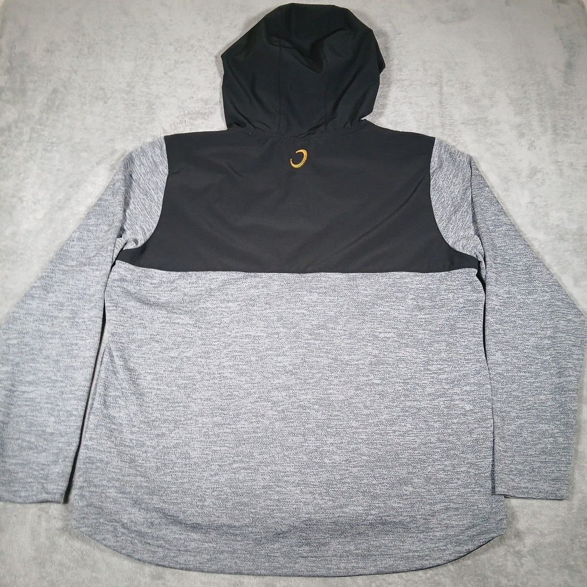 Sweat-shirt à capuche réversible en coton vierge surdimensionné personnalisé gri