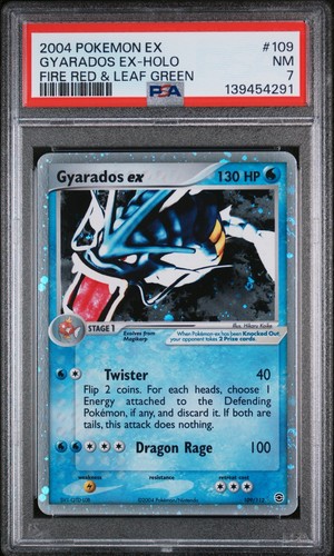 2004 POKEMON EX FIRE RED & LEAF GREEN #109 GYARADOS EX-HOLO PSA 7 NEW CERT