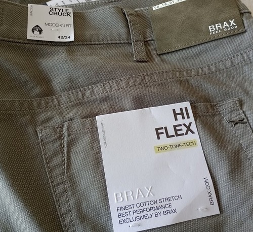 Pantalón BRAX Chuck **talla 42 cintura x 34 pierna** HI-FLEX MEDIDO 99,95 €rrp NUEVO - Imagen 4 de 12