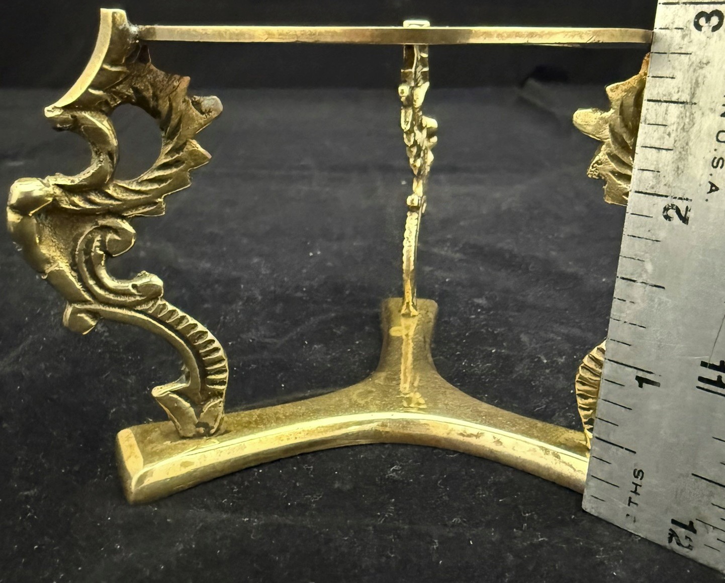 o'o'o . Brass Metal STAND for Paperweight Planter or Other Item .Seahorse Design
