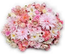 Artificial Pink Flowers Bulk Silk Roses Fake Flowers Heads for Crafts - DIY Home