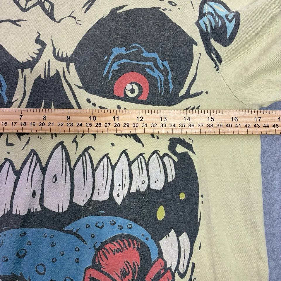 Camiseta Gráfica Madballs Para Hombre Pequeña Amarilla Calavera Araña Horror Años 80 Retro TCFC Foto 4 de 4